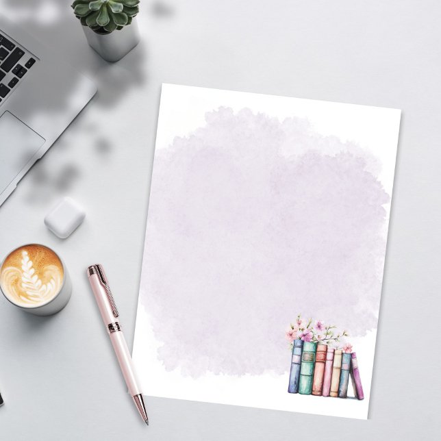 Papier de papeterie du livre d'aquarelle violet (Créateur téléchargé)
