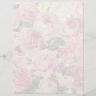 Papier de papeterie pour Roses de jardin rose anti