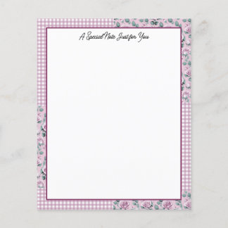 Papier de papeterie rose En vichy et Rose