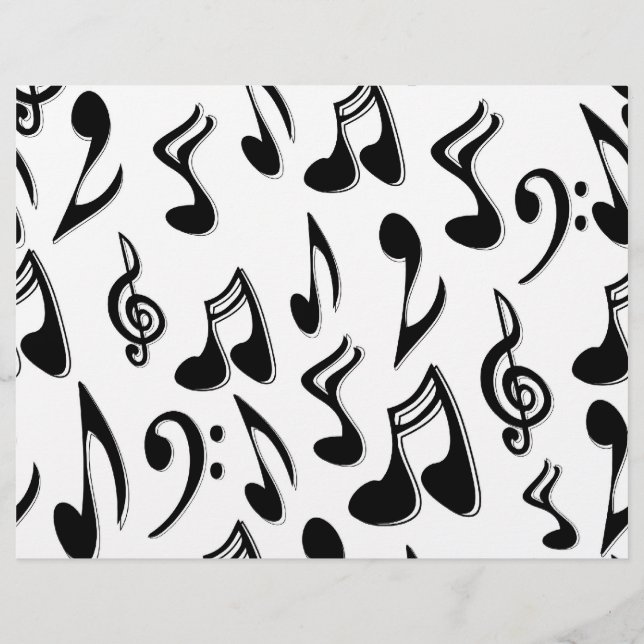 Papier de papier de scrapbook de notes musicales (Devant)