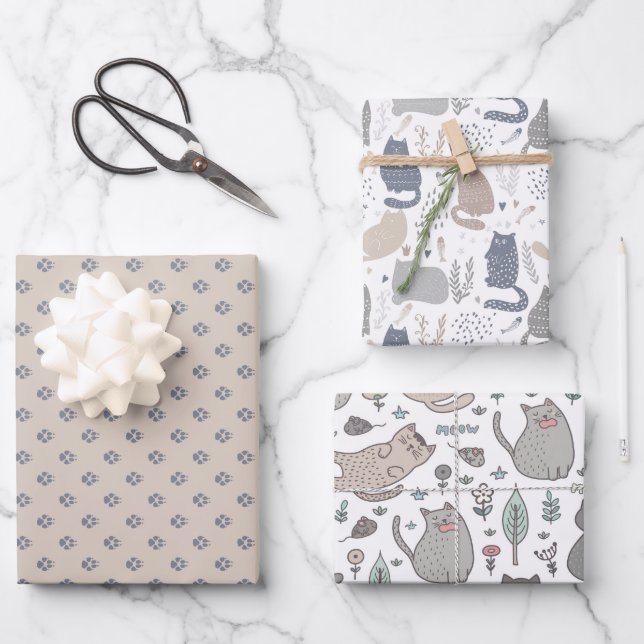 Papier de partie sur le thème du chat (Recto)