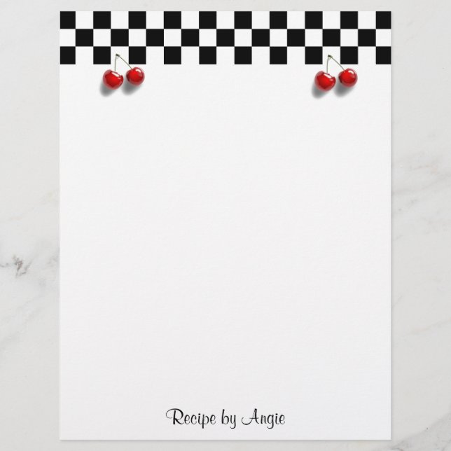 Papier de recette de cerises en carton (Devant)