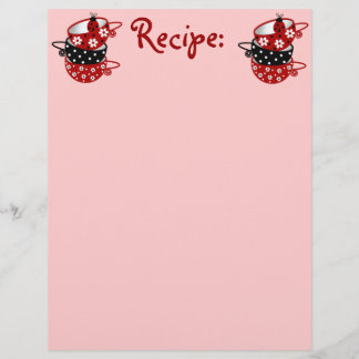 Papier de recette pour les plats de Ladybug