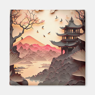 Papier de scène chinois ancienCouper le aimant Car