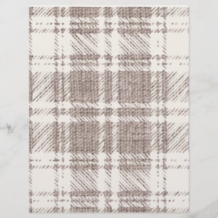 Papier de scrapbook à carreaux crème et marron