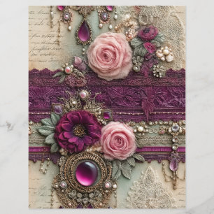 Papier de scrapbook de journal de junk vintage ros
