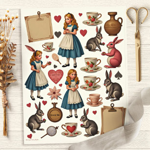 Papier de scrapbook découpé fantaisiste vintage Al