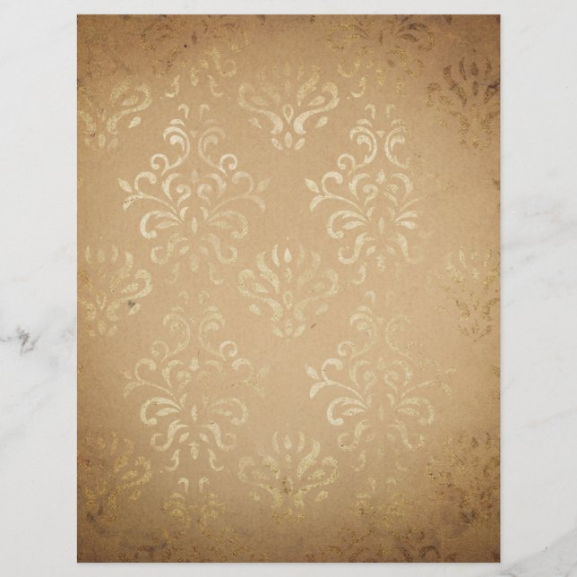 Papier de scrapbook en damas de style vintage (Devant)