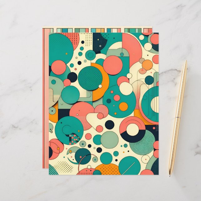 Papier de scrapbooking à motif Coucher de soleil s (Devant/Arrière en situation)