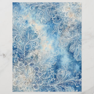 Papier de scrapbooking bleu dentelle