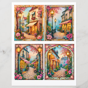 Papier de scrapbooking, cartes d'éphémères de scèn