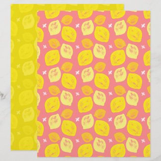 Papier de scrapbooking citron rose