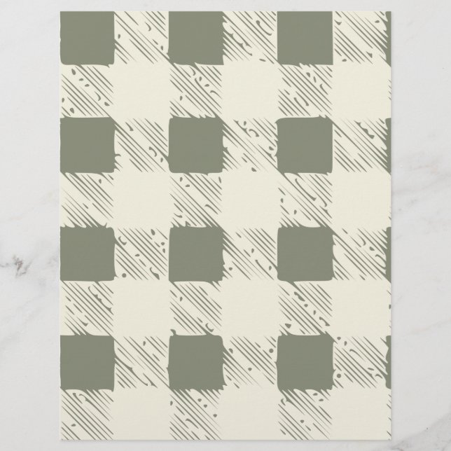 Papier de scrapbooking crème et vert (Devant)