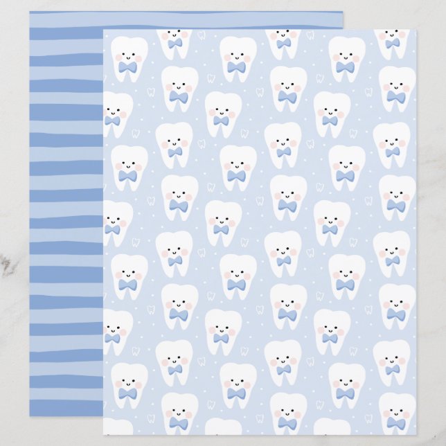 Papier de scrapbooking double face pour garçon pre (Devant / Derrière)