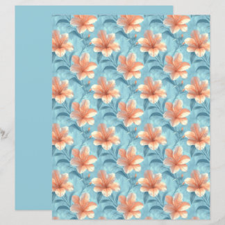 Papier de scrapbooking floral à l'Hibiscus et aux