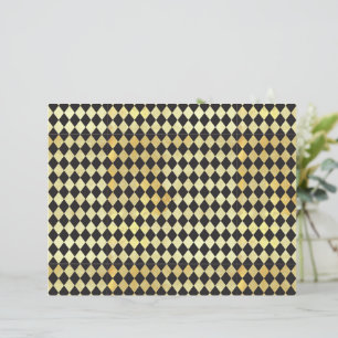 Papier de scrapbooking Harlequin or et noir en dét