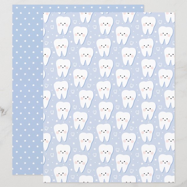 Papier de scrapbooking premier bébé garçon (Devant / Derrière)