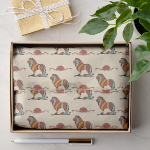 Papier de soie à motif de lion   Emballage cadeau 