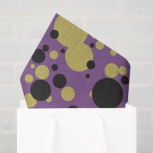 Papier de soie à pois et paillettes violet Gatsby