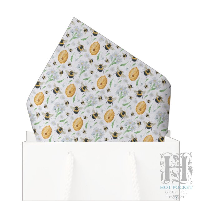 Papier de soie abeilles miel floral (Créateur téléchargé)