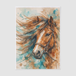 Papier de soie aquarelle Cheval Wind-Tossed Grace