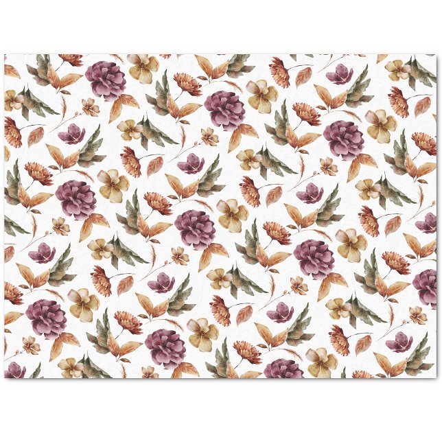 Papier de soie automnal floral (Watercolor Floral Fall Tissue Paper by Painted Paperie
)