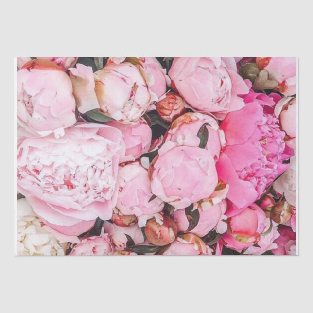 Papier de soie aux nuances de rose Pivoines (Recto)