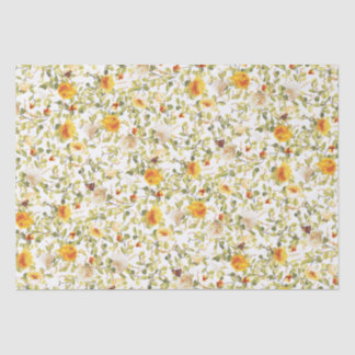 Papier de soie aux roses orange inspiré de l'ère v