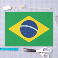 Papier de soie Brésil, papier de soie drapeau brés