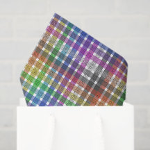 Papier de soie - Carreaux arc-en-ciel