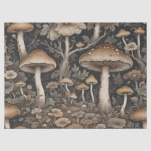 Papier de soie champignons Cottagecore marron rétr