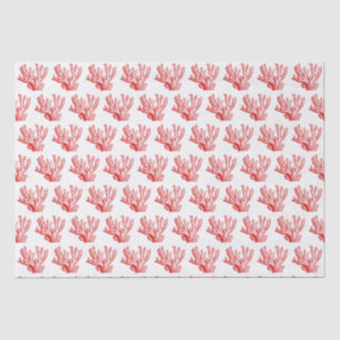 Papier de soie corail de mer rouge stylisé vintage