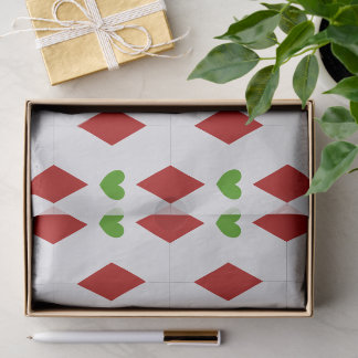 Papier de soie de Noël à motif de coeurs | Emballa