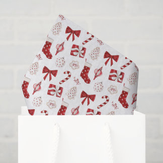 Papier de soie de Noël Bow rouge Emballage cadeau 