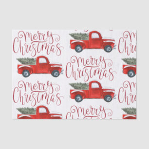 Papier de soie de Noël Camion Rouge Vintage
