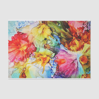 Papier de soie de soie abstrait floral