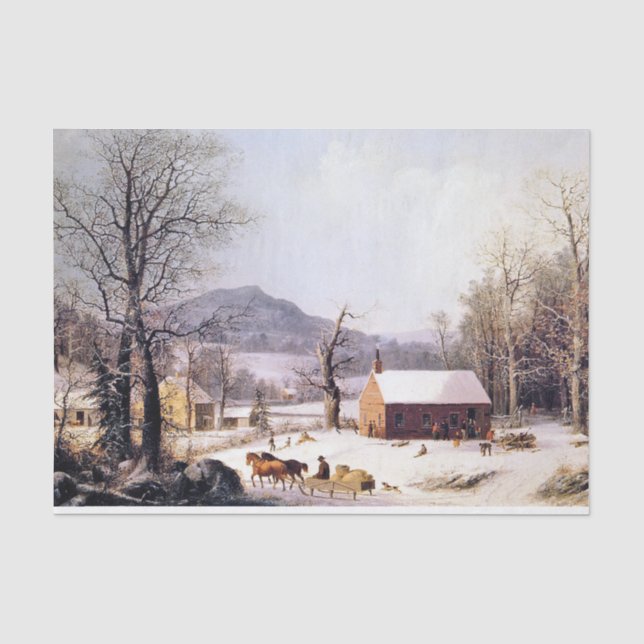 Papier de soie de soie americana d'hiver de Sleigh (Recto)