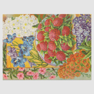 Papier de soie de soie antique de fleur