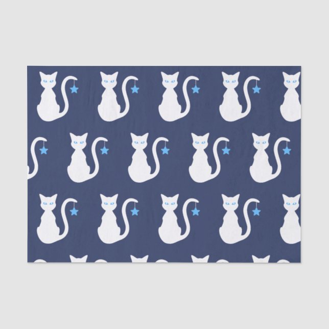 Papier de soie de soie blanc de chat (Recto)