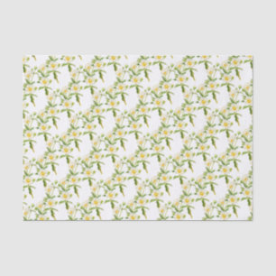 Papier de soie de soie blanc floral d'art de rose