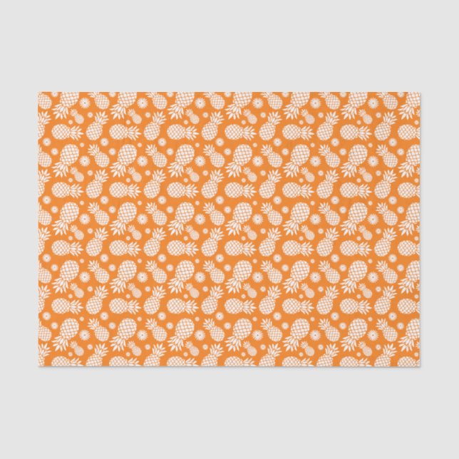Papier de soie de soie blanc orange d'ananas et de (Recto)