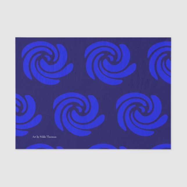 Papier de soie de soie bleu de remous (Recto)