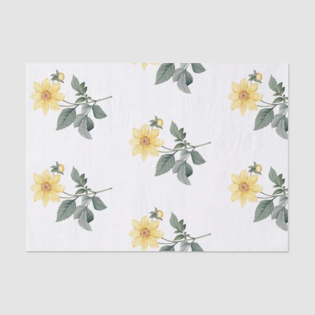 Papier de soie de soie botanique de fleurs (Recto)