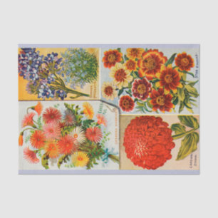 Papier de soie de soie brillant antique de fleur