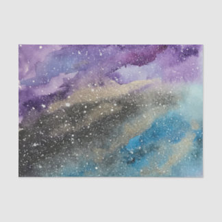 Papier de soie de soie d'aquarelle d'espace