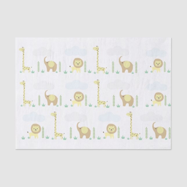 Papier de soie de soie de bébé de safari de jungle (Recto)