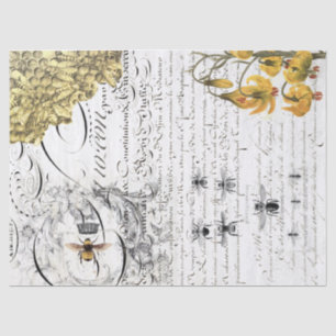 Papier de soie de soie de Decoupage d'abeille de
