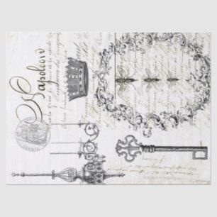 Papier de soie de soie de Decoupage de manuscrit
