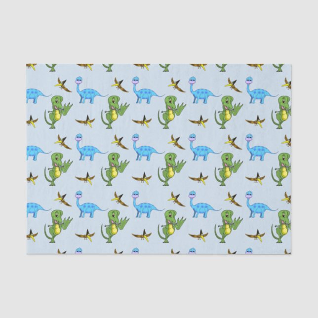 Papier de soie de soie de dinosaures (Recto)
