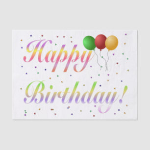 Papier de soie de soie de joyeux anniversaire